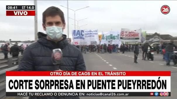 Corte sorpresa en el Puente Pueyrredón