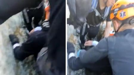 Rescate de turista israelí que sobrevivió 24 horas dentro de un glaciar, captura video