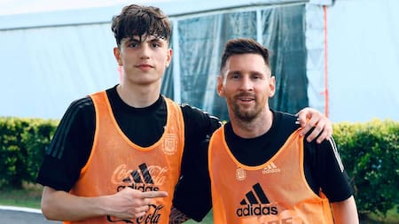Alejandro Garnacho y Lionel Messi, Selección Argentina. Foto: Instagram