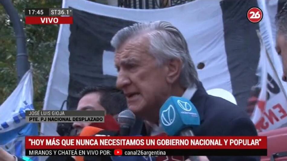 José Luis Gioja, intervención del PJ - captura en vivo