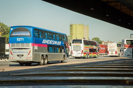 Micros de larga distancia. Foto: NA.