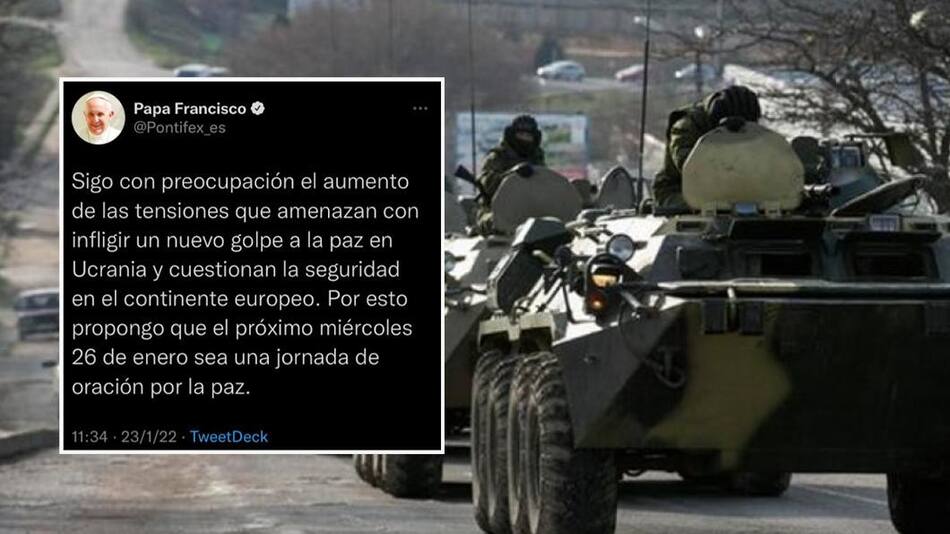 Mensaje del Papa Francisco por Ucrania, Twitter