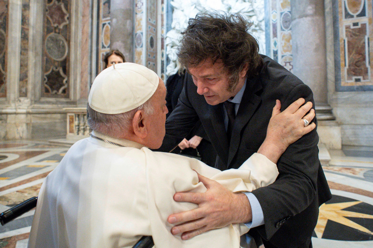 Javier Milei y el papa Francisco. Foto: NA