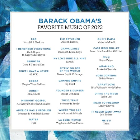 Lista de música de Obama. Foto:@BarackObama