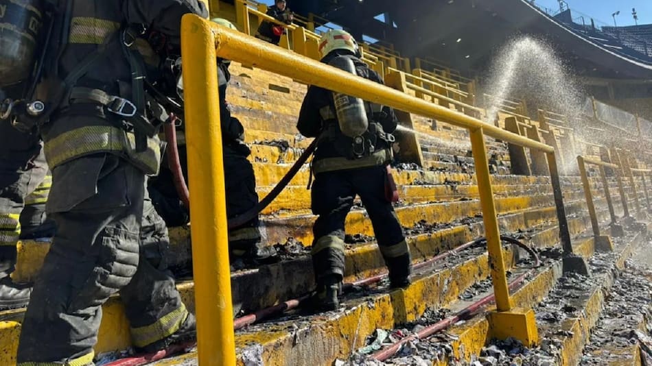 Incendio en La Bombonera.