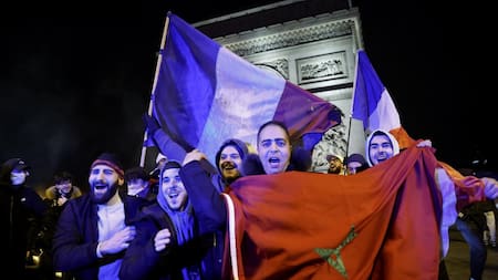 42 detenidos en Francia tras el triunfo de Marruecos a Portugal. Foto: Reuters.