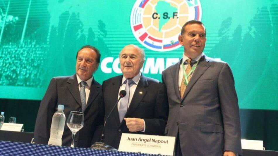 Eugenio Figueredo - Joseph Blatter - Juan Ángel Napout - Conmebol