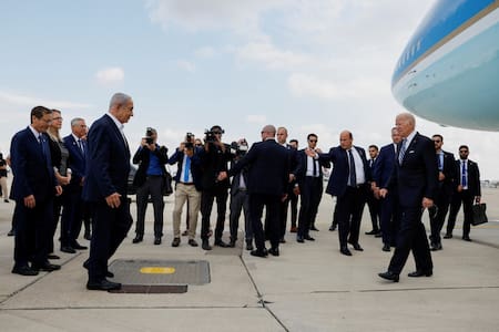 Benjamín Netanyahu y Joe Biden en Israel. Foto: Reuters.
