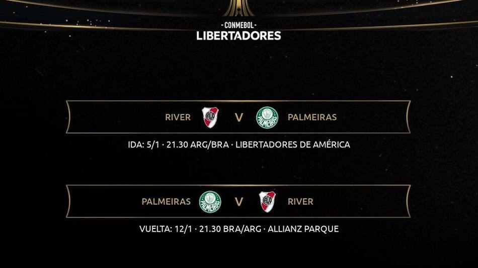 Horarios semifinales Copa Libertadores, River-Palmeiras