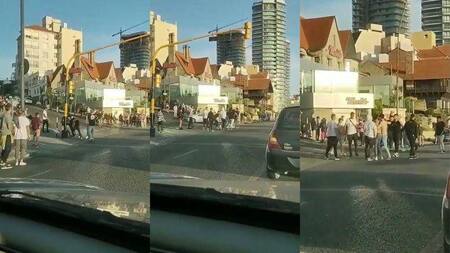 Pelea de jovenes en la calle de Mar del Plata