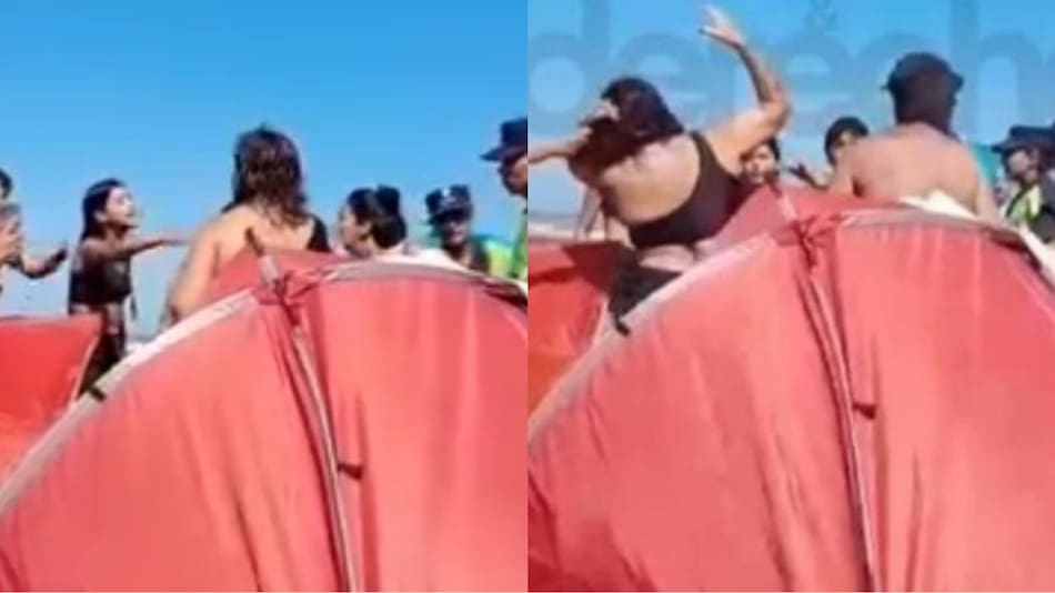 Dos familias se pelearon a los golpes en la playa por el volumen de la música en Santa Teresita. Foto: Captura de pantalla / NA.