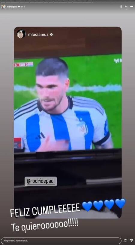 La historia de Rodrigo De Paul dedicada a su suegra. Foto: Instagram.