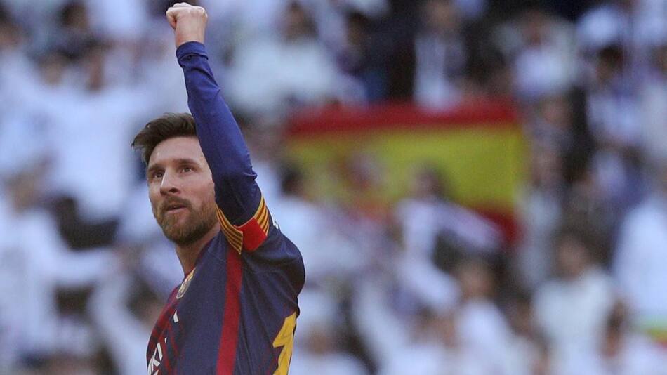 Festejo de Lionel Messi - Barcelona vs. Real Madrid - Reuters