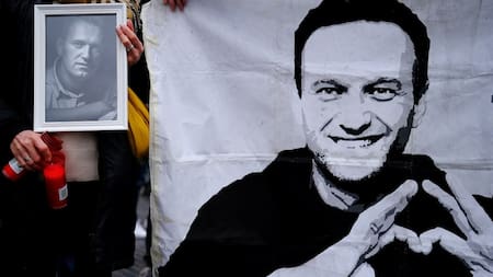 El recuerdo a Alexéi Navalny. Foto: Reuters.
