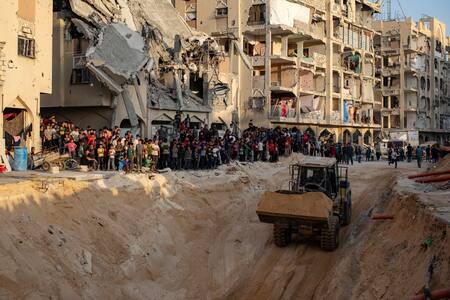 Búsqueda de restos de rehenes en Gaza.