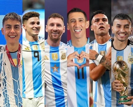 Delanteros campeones en el Mundial de Qatar 2022. Fotos: redes sociales