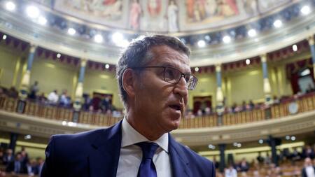 Núñez Feijóo en el parlamento español. Foto: Reuters.