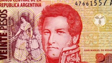 Billete de 20 pesos. Fuente: Captura.