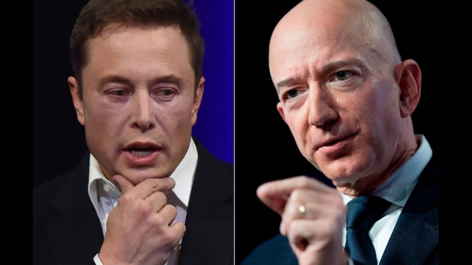 Elon Musk vs. Jeff Bezos. Foto: Reuters.