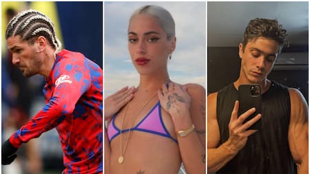 Rodrigo De Paul, Tini y Fran Stoessel. Fotos: Reuters - Instagram.