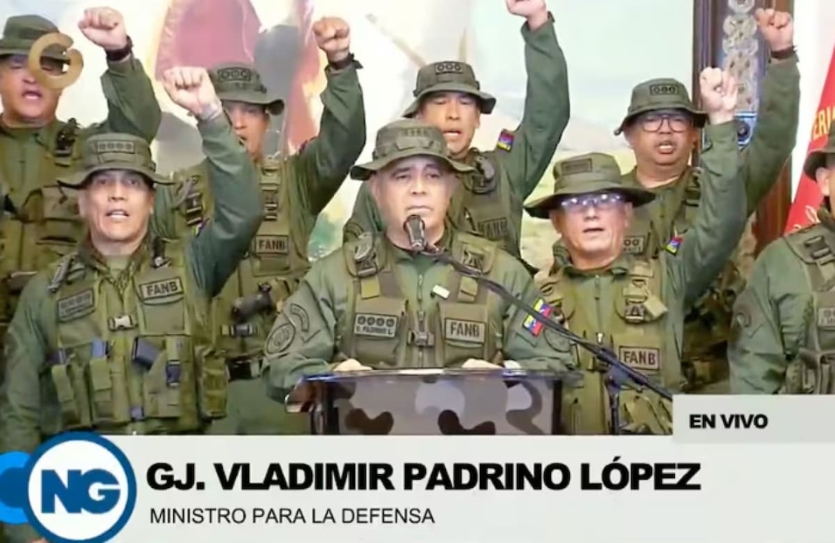 Vladimir Padrino López, ministro de Defensa de Venezuela. Foto: Captura video.
