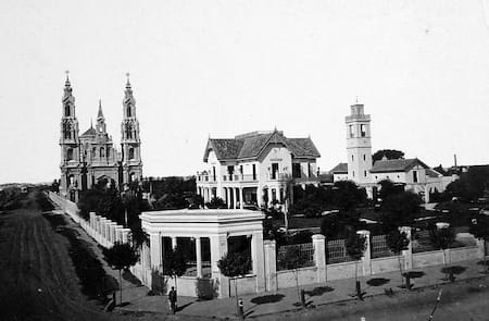 Lugar de la tragedia. La casa de descanso de la familia Guerrero, en Barracas, cuando ya existía la iglesia Santa Felicitas