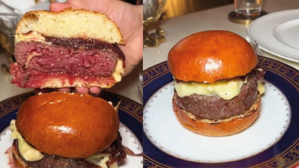 La hamburguesa de carne "cruda" se hizo viral. Video: Instagram/@bahiablancafood