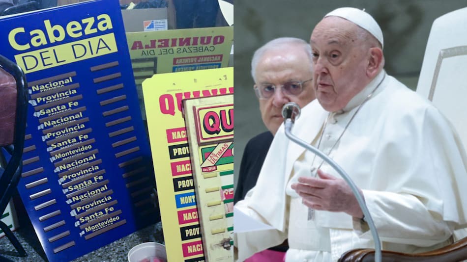 "El papa" salió en la quiniela. Fotos: NA y Reuters.