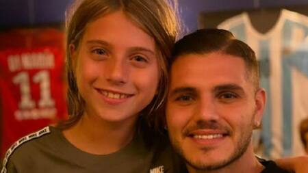 Valentino López y Mauro Icardi. Foto: Instagram/mauroicardi.