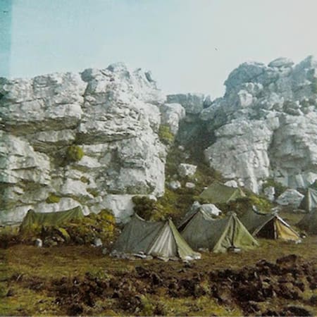 Campamento argentino en Monte Longdon