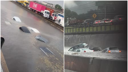 Inundaciones en la Autopista Panamericana.