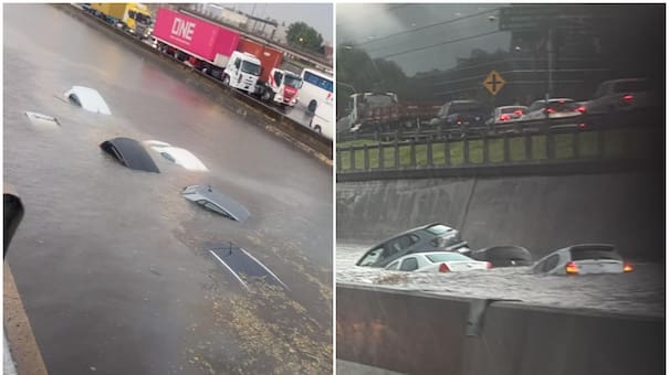 Fuerte temporal en Buenos Aires: los videos más impactantes del diluvio, con el Unicenter inundado y autos arrastrados por el agua