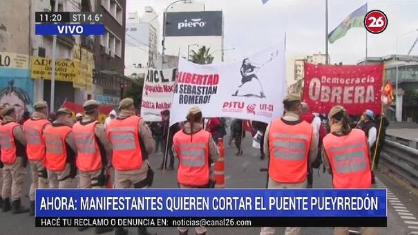 Más de tres horas de corte en puente Pueyrredón: reclamos de trabajadores y por el “hombre del mortero”