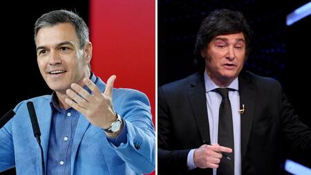 Pedro Sánchez y Javier Milei