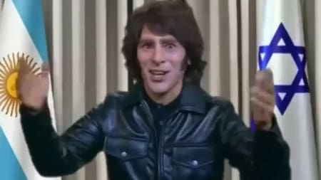 Parodia a Javier Milei en la televisión de Israel. Foto: Captura de video.