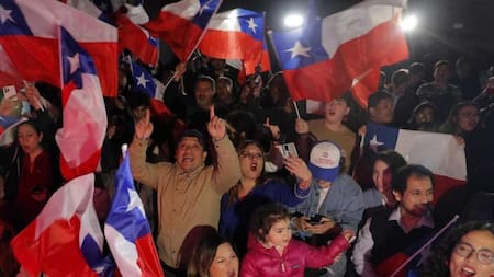 Festejos en Chile, elecciones, foto Télam AFP