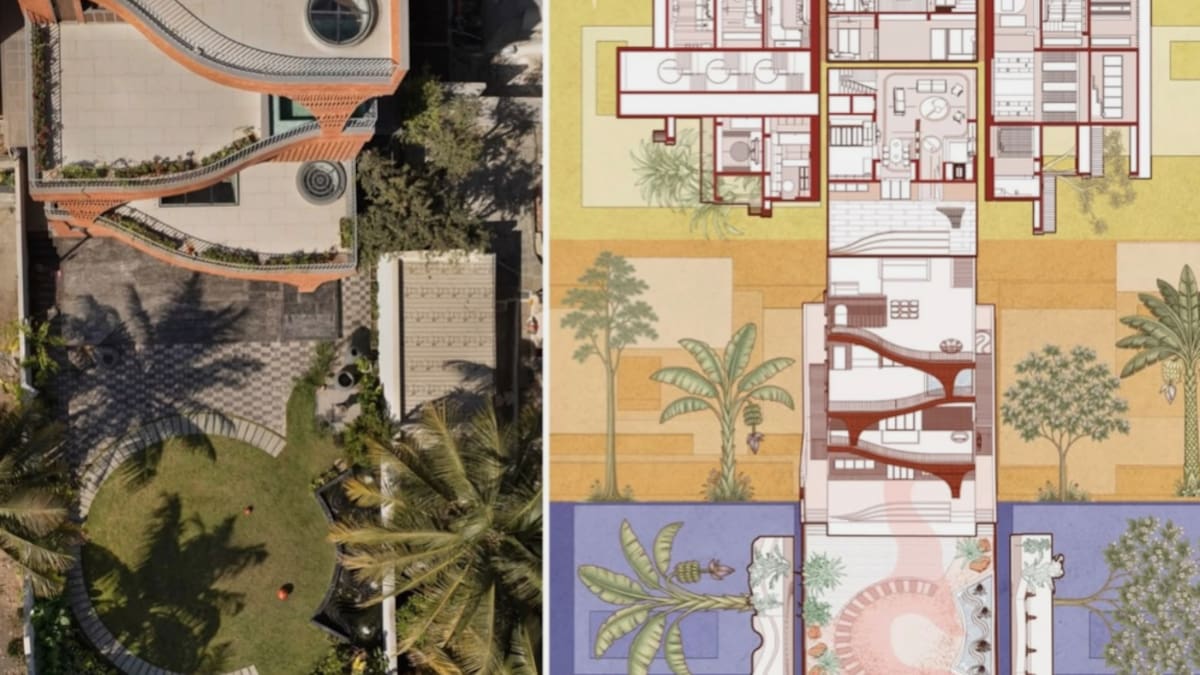 La vivienda fue diseñada en India con una estructura inspirada en el sistema de ventilación natural de los hormigueros.