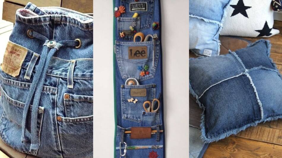 Ideas con jeans reciclados. Fotos: Pinterest.