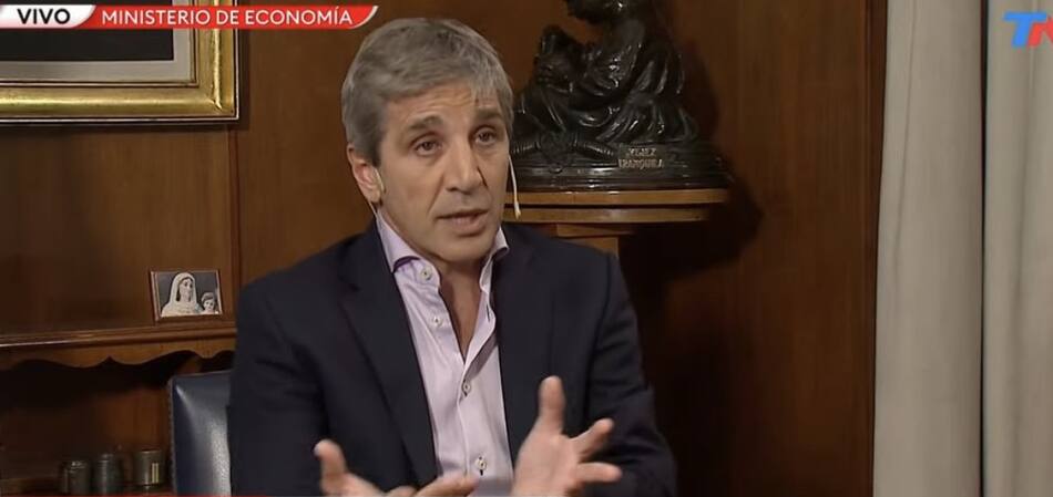 Luis Caputo, ministro de Economía. Foto: Captura pantalla.