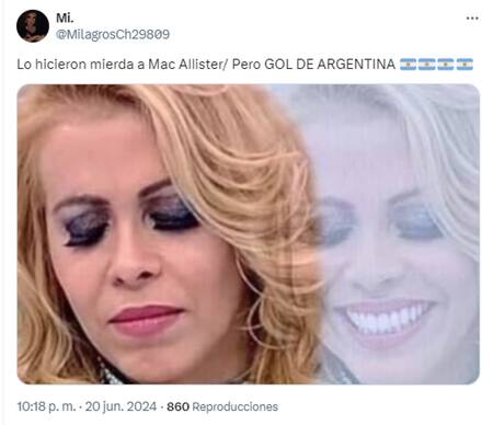 Los memes sobre la victoria de Argentina en la Copa América 2024. Foto: Captura.