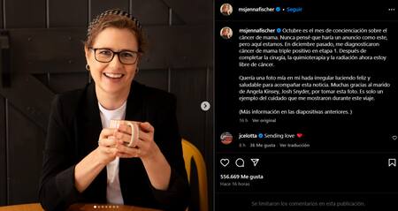 El posteo de Jenna Fischer, actriz de "The Office". Foto: Instagram.