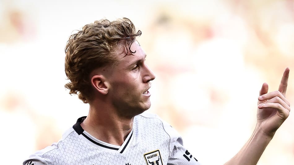 El autor del primer gol del año, Jed Drew. Foto: Instagram @mfcbulls