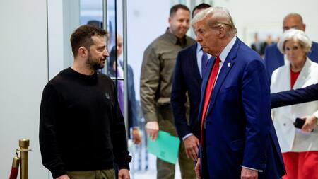 Donald Trump y Volodimir Zelenski en Nueva York. Foto: REUTERS.