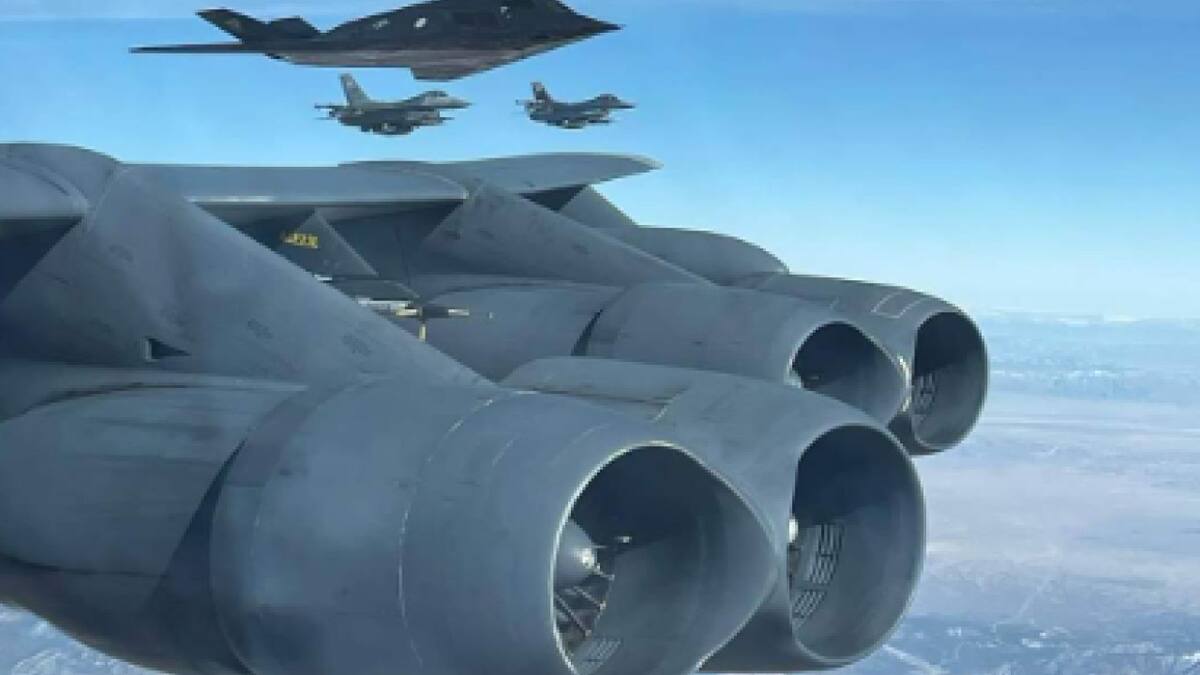 Los bombarderos B-52 que desplegó Estados Unidos. Foto: X.