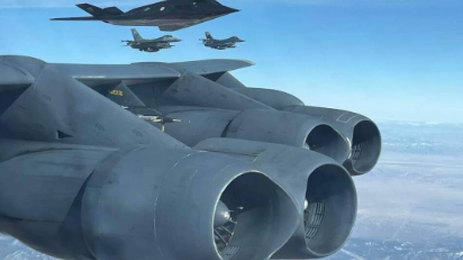 Los bombarderos B-52 que desplegó Estados Unidos. Foto: X.