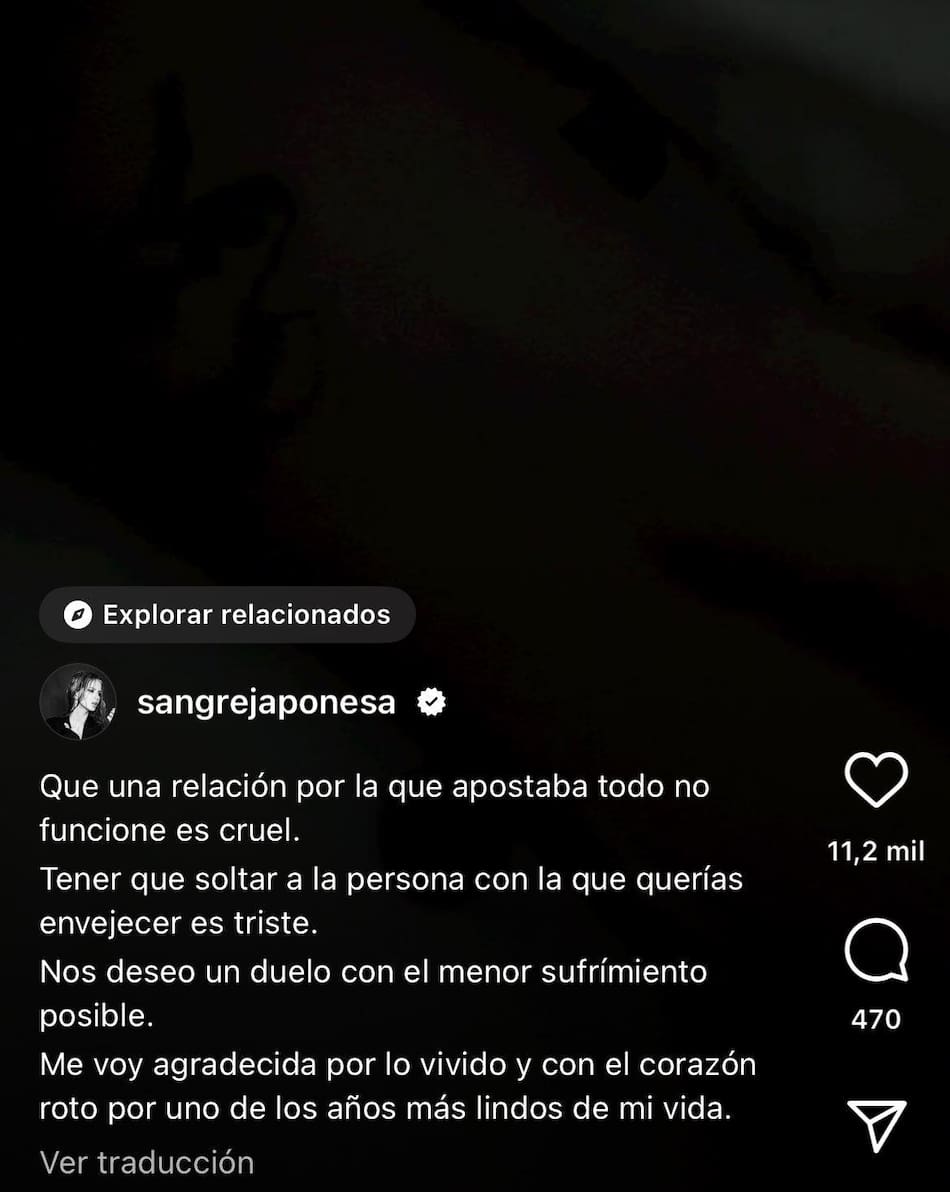 La China Suárez y Rusherking, separados. Foto: Instagram.