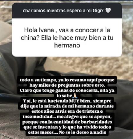 El posteo de Ivana Icardi sobre la China Suárez. Foto: Instagram/@ivannaicardi