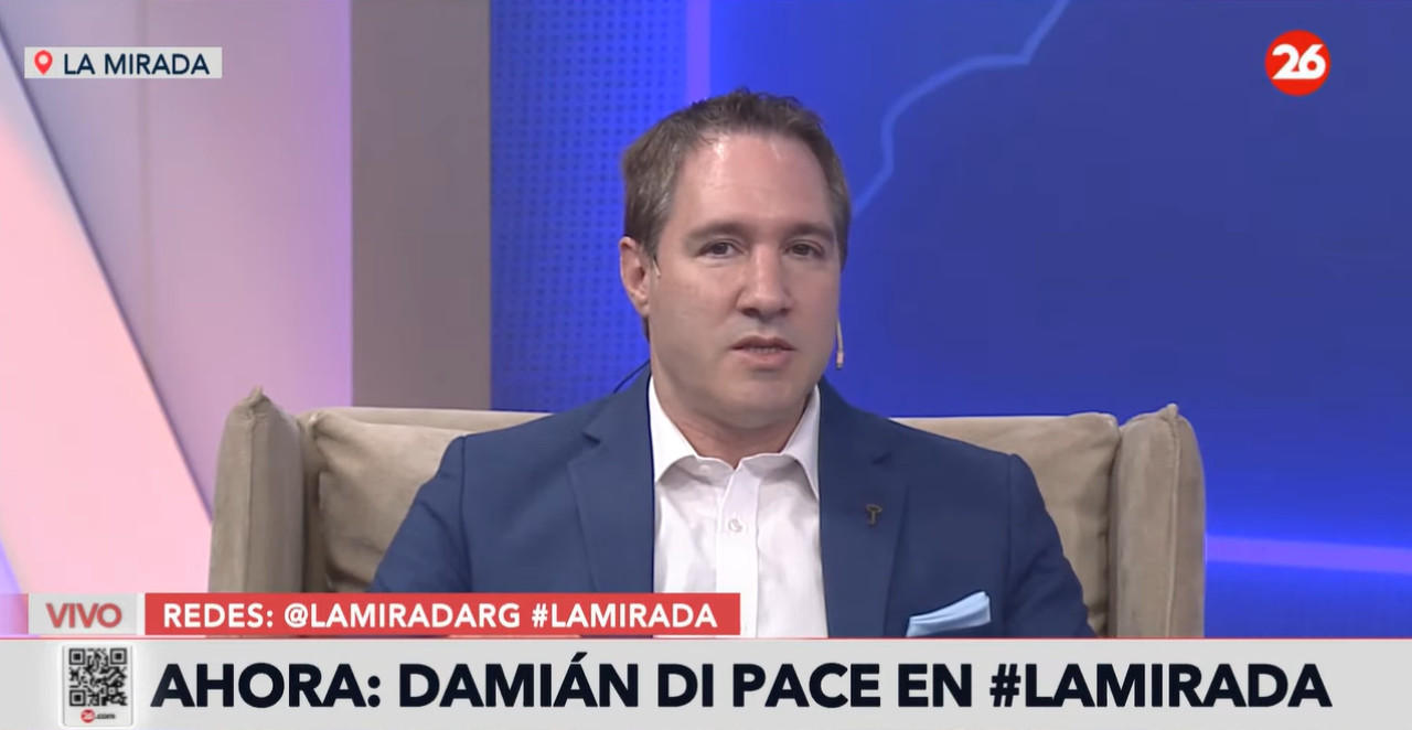 Damián Di Pace en La Mirada. Foto: Canal 26.