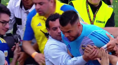 La reacción de Sergio Romero contra los hinchas de Boca. Foto: captura