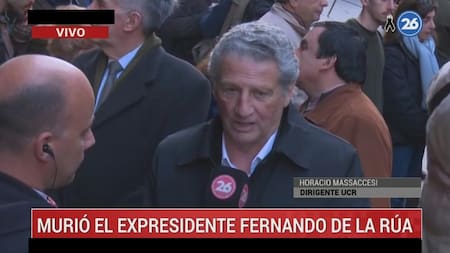 Horacio Massaccesi, velorio de De La Rúa